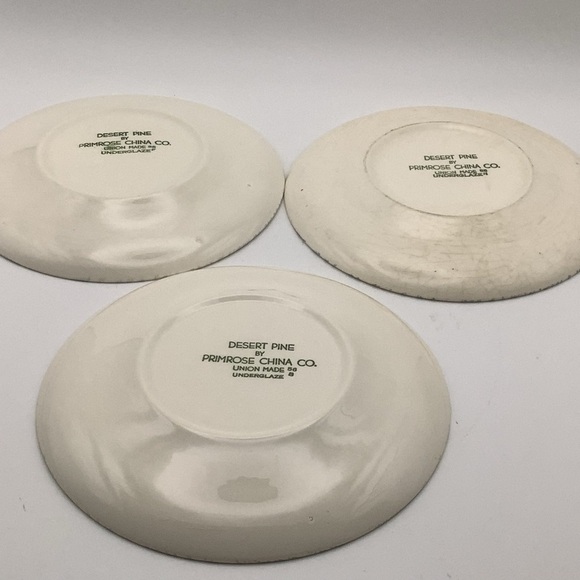Six Vintage Primrose China Co. Desert Pine 7” Plates - Picture 9 of 12